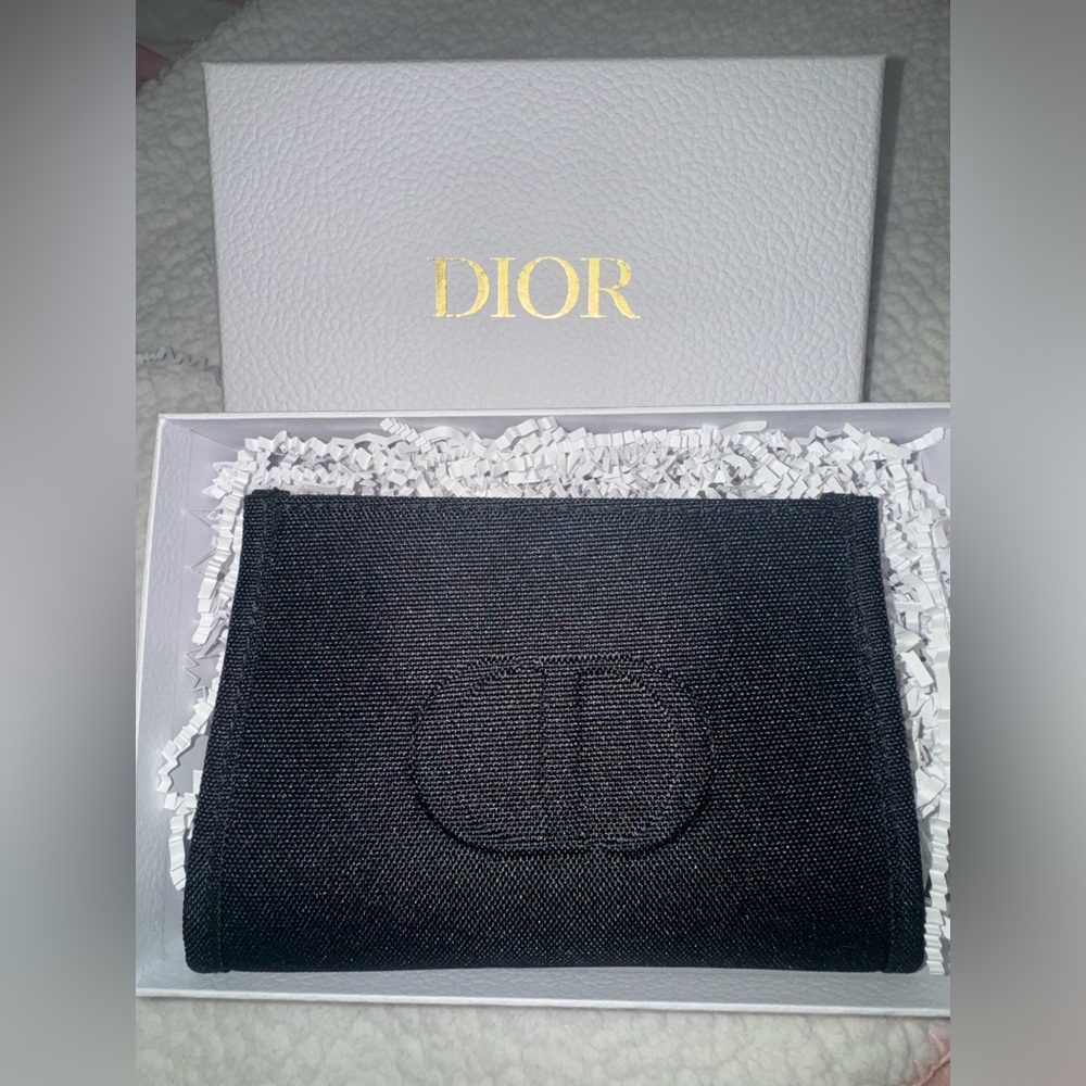 CHRISTIAN DIOR SMALL BLACK POUCH COSMETIC CASE